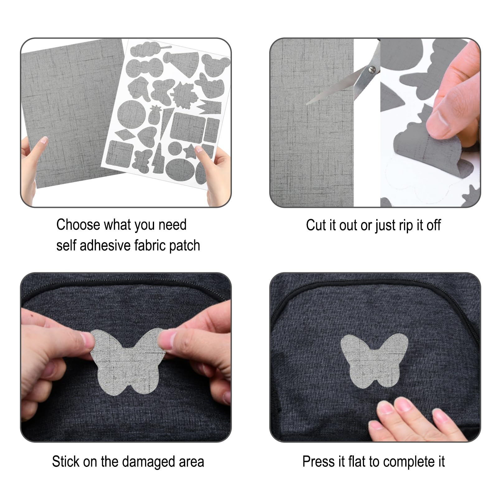 6 stuks hoogwaardige opstrijkbare patches voor doek, reparatiepleisters voor binnen en buiten voor kleding, broeken, jurken, opstrijkbare reparatiepleisters, 20 x 25 en 10 x 20,5 cm, reparatiepatches