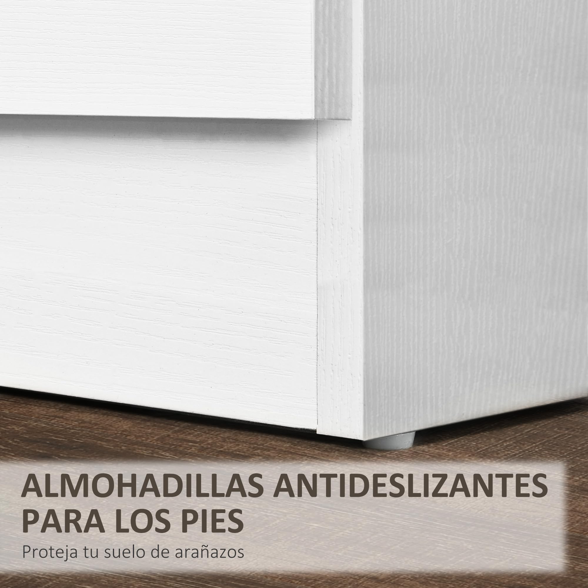 HOMCOM Conjunto de 2 Mesitas de Noche Modernas Mesillas de Noche con 3 Cajones Mesitas Auxiliares para Salón Dormitorio Carga 50 kg 40x35x58 cm Blanco