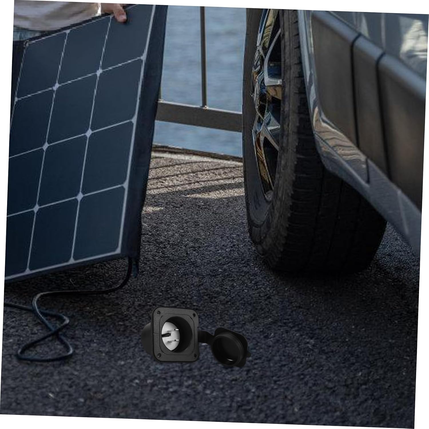 15a Rv Inlet Power Socket with Protective Cover Cap Receptacle for Rvs Trailers and Use Reliable for Outdoor Applications