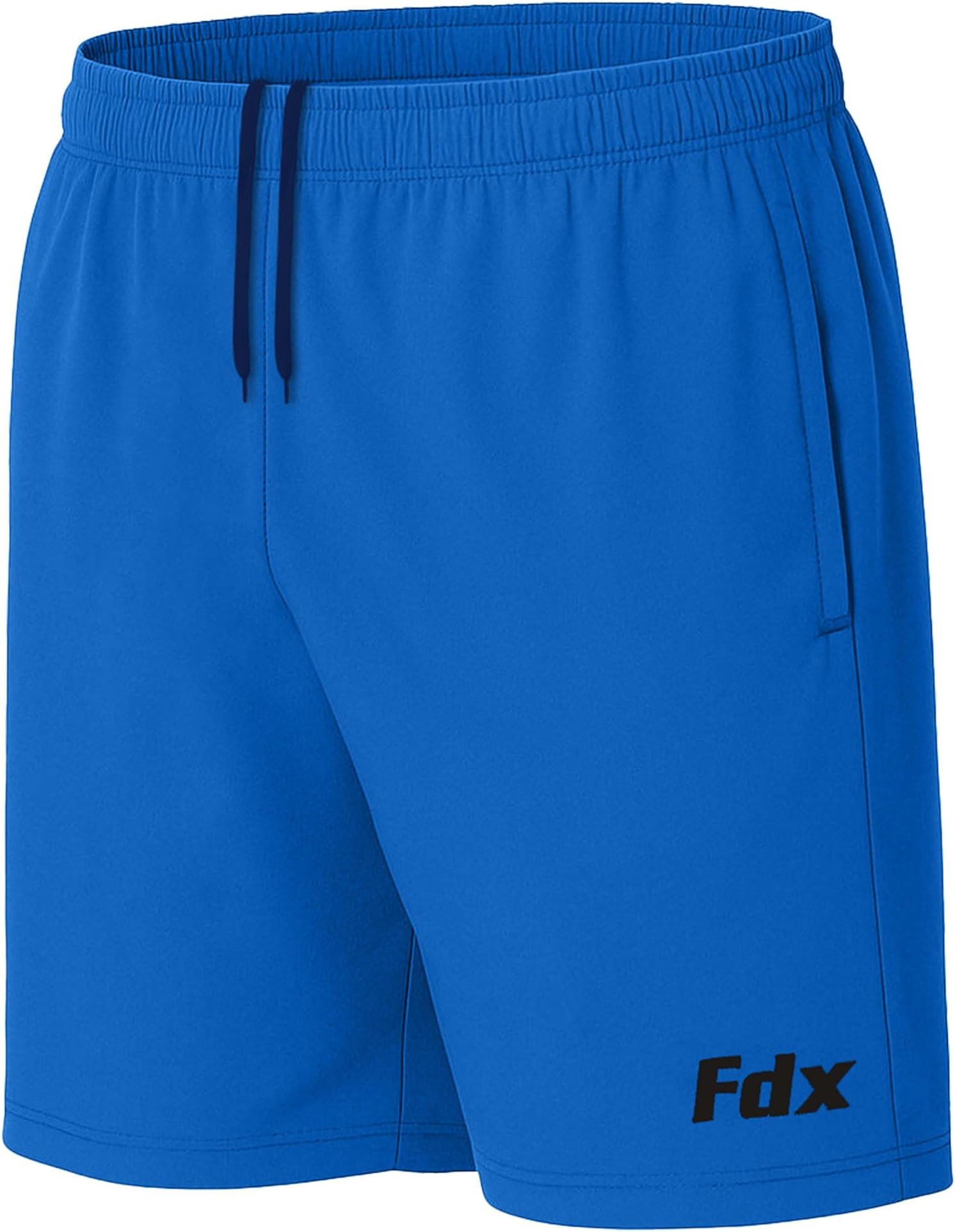 Men’s Running and Gym Shorts with Side Zip Pockets, Lightweight Moisture Wicking Shorts for Skipping Rope Outdoor Sports Workout Exercise, Blue, XL