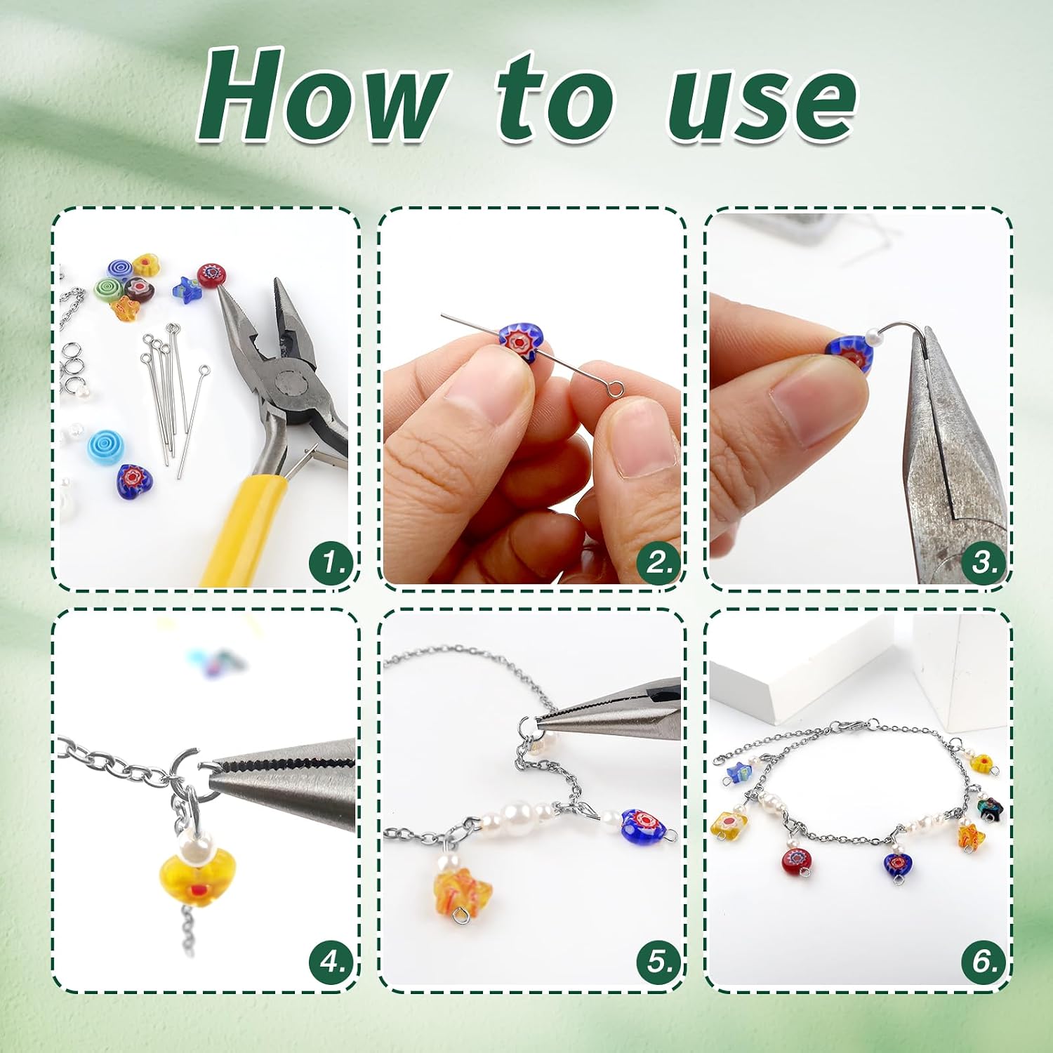 TOAOB 300pcs Stainless Steel Head Pins Long Eye Pins Set for Jewelry Making