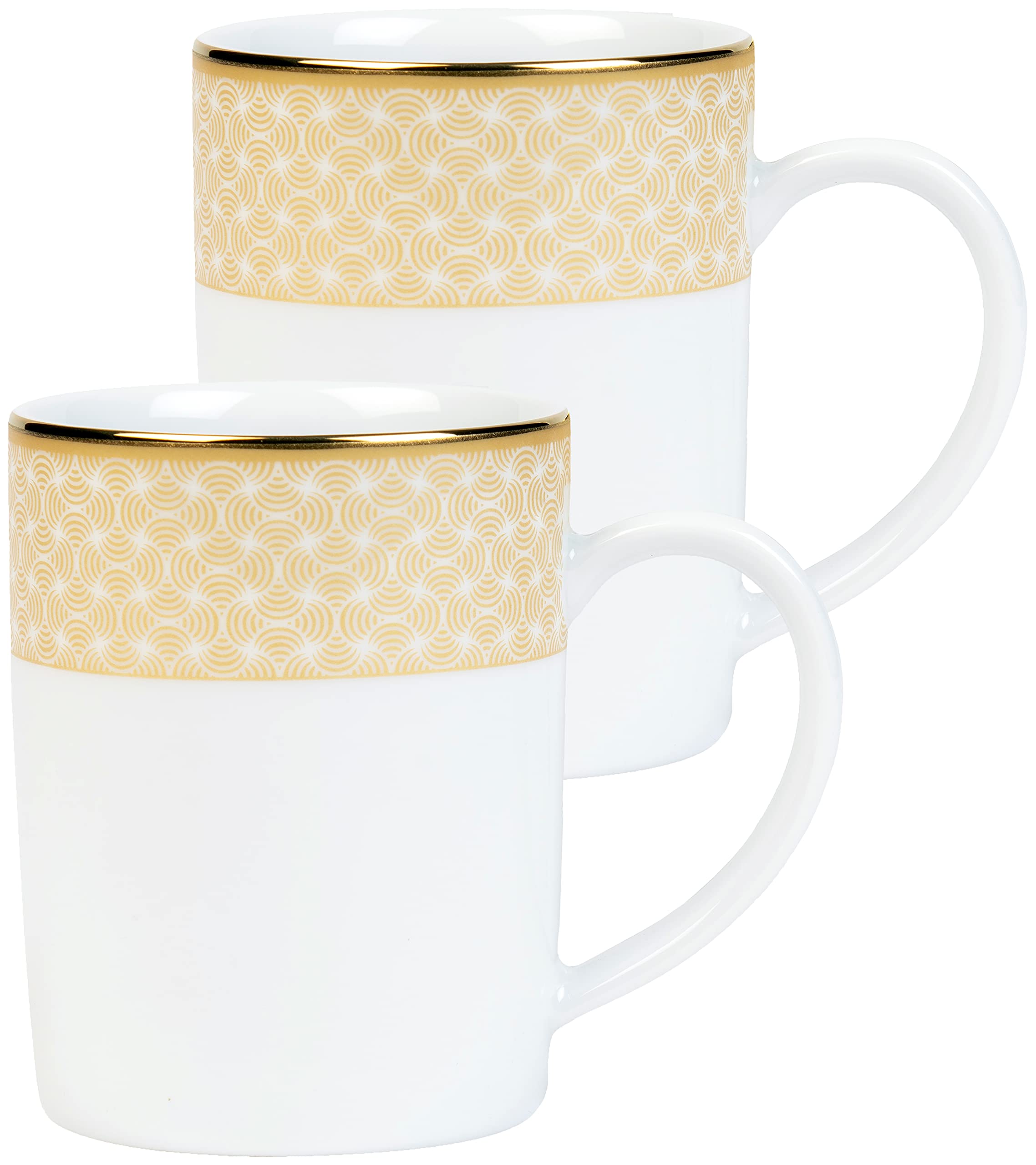 Dankotuwa Luxury Porcelain 24k Gold Coffee Mugs | Tea Cups. Vegan | Scratch Resistant | Hard Chip Resistant. Dishwasher Safe. Set of 2 (250 ml)