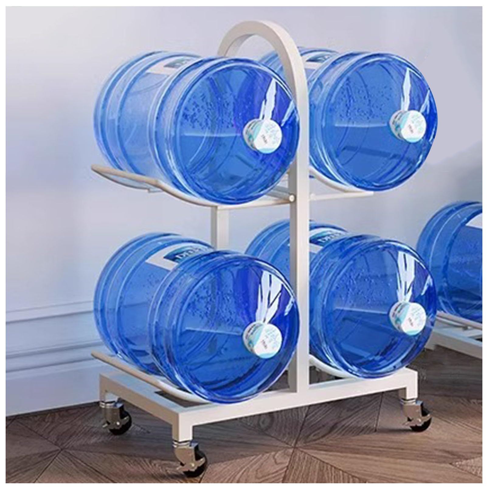 Dispensador de agua resistente con ruedas con freno y estante portabotellas de gran carga