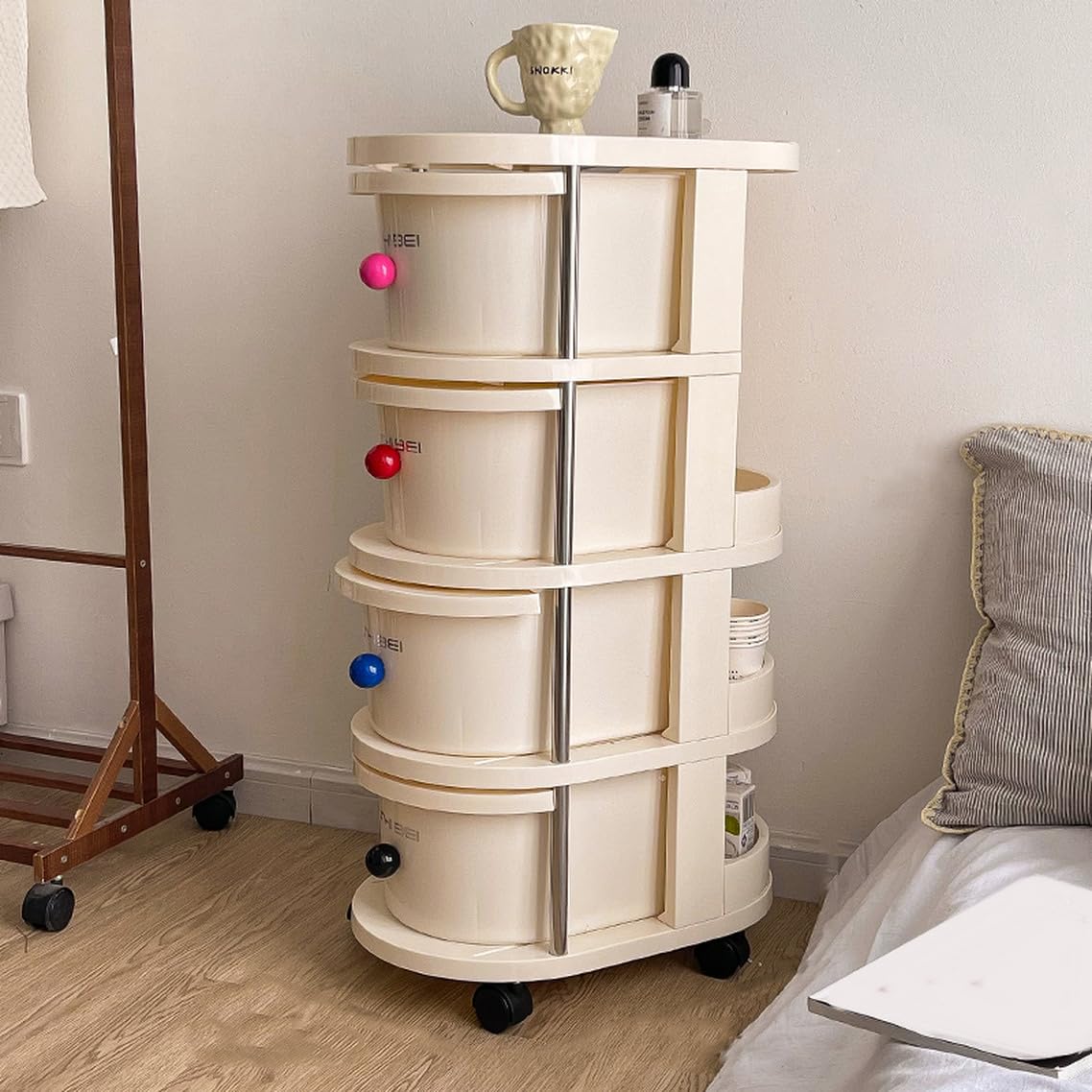 Amazon.co.jp: YQkasj 収納カート ベビー用品収納ラック 4段 4段