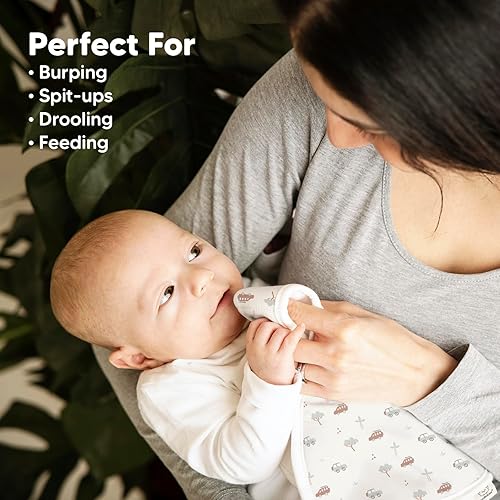Miniatura 5 de Paños orgánicos para eructos para bebés, niños y niñas, paquete de 5 paños para eructos súper absorbentes, ropa para eructos, toalla suave y