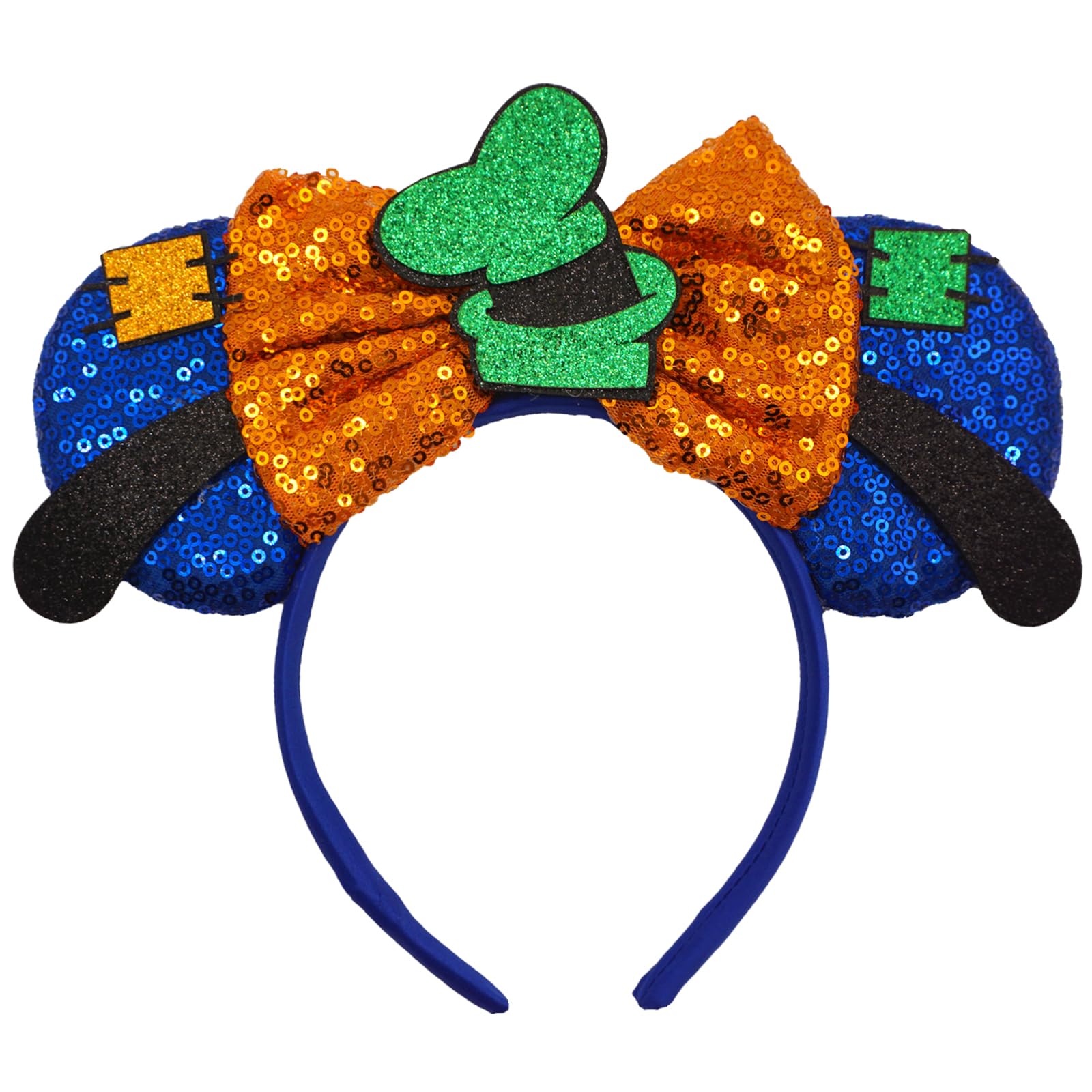 ZHENNAN Mouse Ears Headbands for Women, Glitter Goofy Hat Bows Ears Headbands, Cute Goofy Costume Cartoon Themed Events Birthday Party Decorations