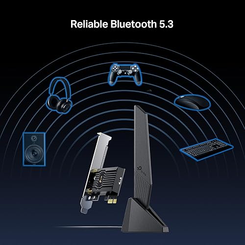 Vista 27 de TP-Link WiFi 6E Intel AX210 AXE5400 PCIe WiFi Card para PC de escritorio - (Archer TXE72E), Bluetooth 5.3, WPA3, 802.11ax Adaptador inalámbrico