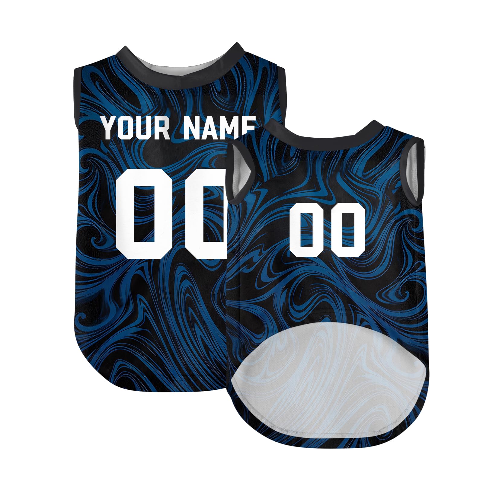Personalised Dog T-Shirt, Custom Dog Clothes with Name Number & Logo Print, Breathable Quick Dry Sleeveless Football Jersey for Small Medium Large Dogs & Cats, XS-5XL, Ideal Pet Gift for Football Fans