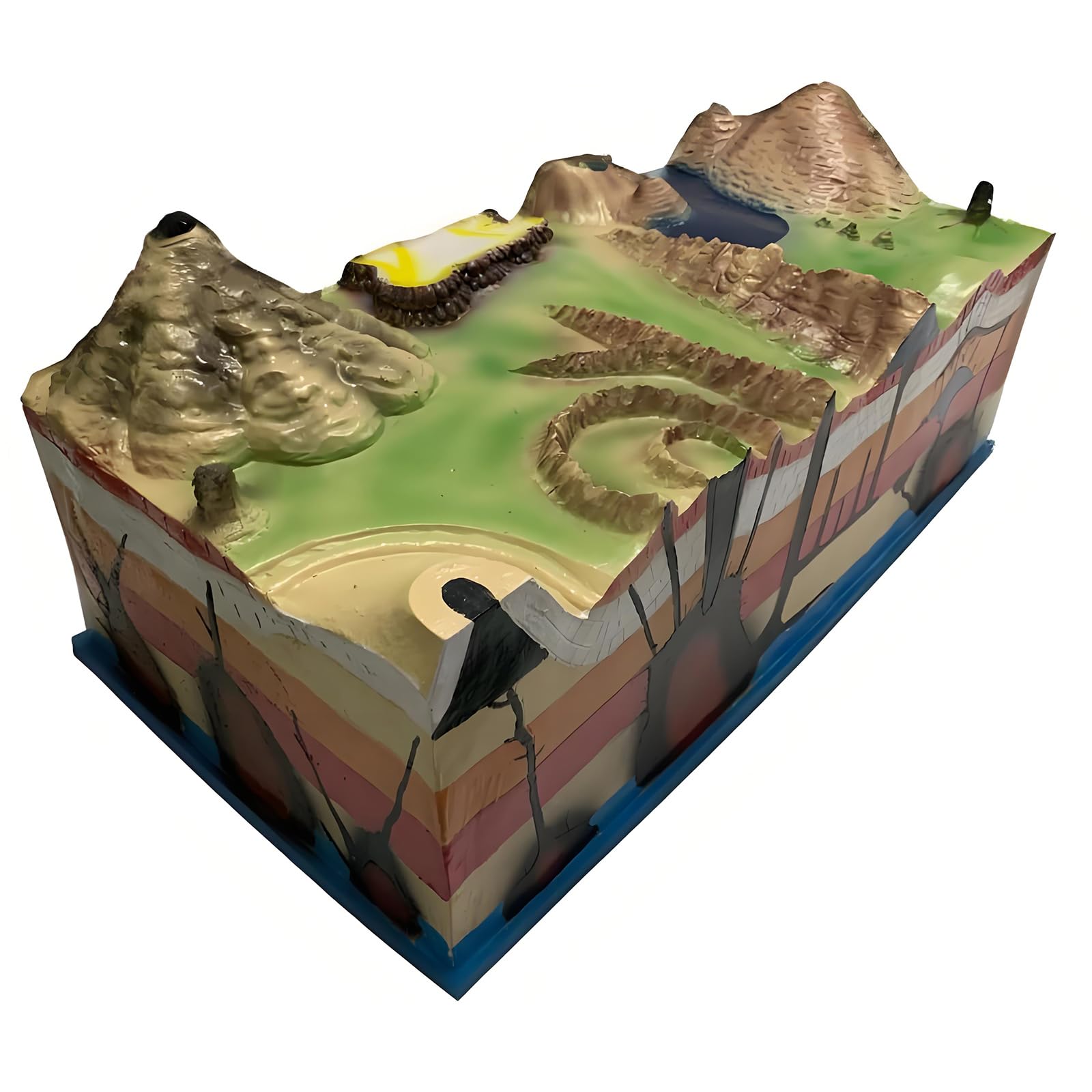 Eoweiot Volcano Distribution Model, Volcano Landform Structure Model with Lake Model, Geographic Plate Model,for Geology Class Teaching