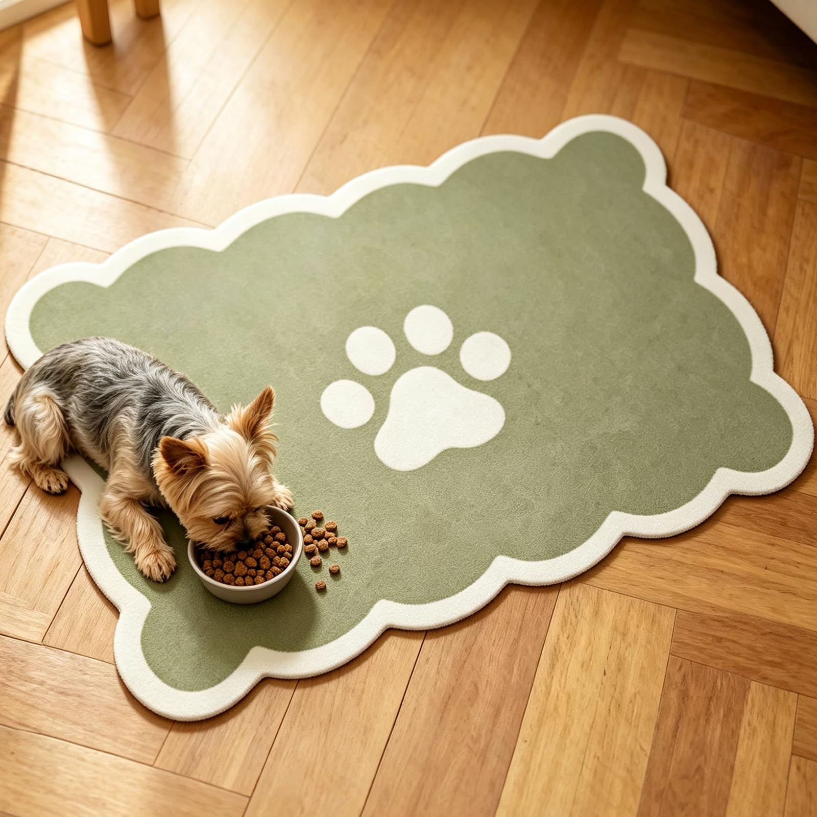 Diatom Mud Pet Feeding Mat 40x60cm, Absorbent Cat Food Mat, Non-Slip Dog Bowl Mat, Non-Slip Rubber Backing, Quick Drying, Easy Clean, Suitable for Dogs and Cats