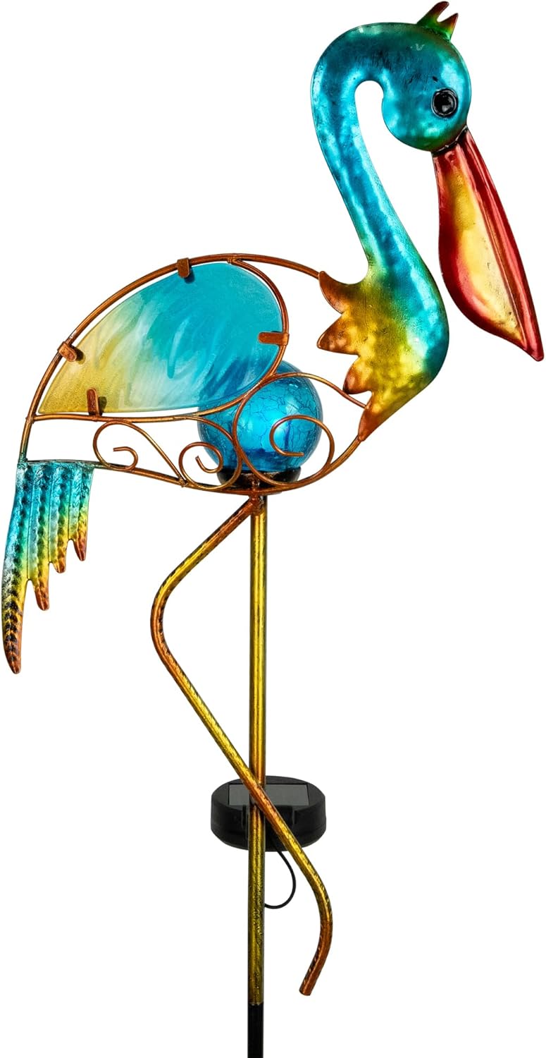 Solar Lighted Pelican Outdoor Garden Stake - 37.5"