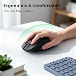 Souris ergonomique sans fil, 6 ajustable DPI Jusqu'à 12800, 3-in-1 Connexion multiple (BT5.0 et filaire) &2.4G Sans fil programmable Silent Cliquez sur la souris Bluetooth pour ordinateur portable PC Bureau des jeux