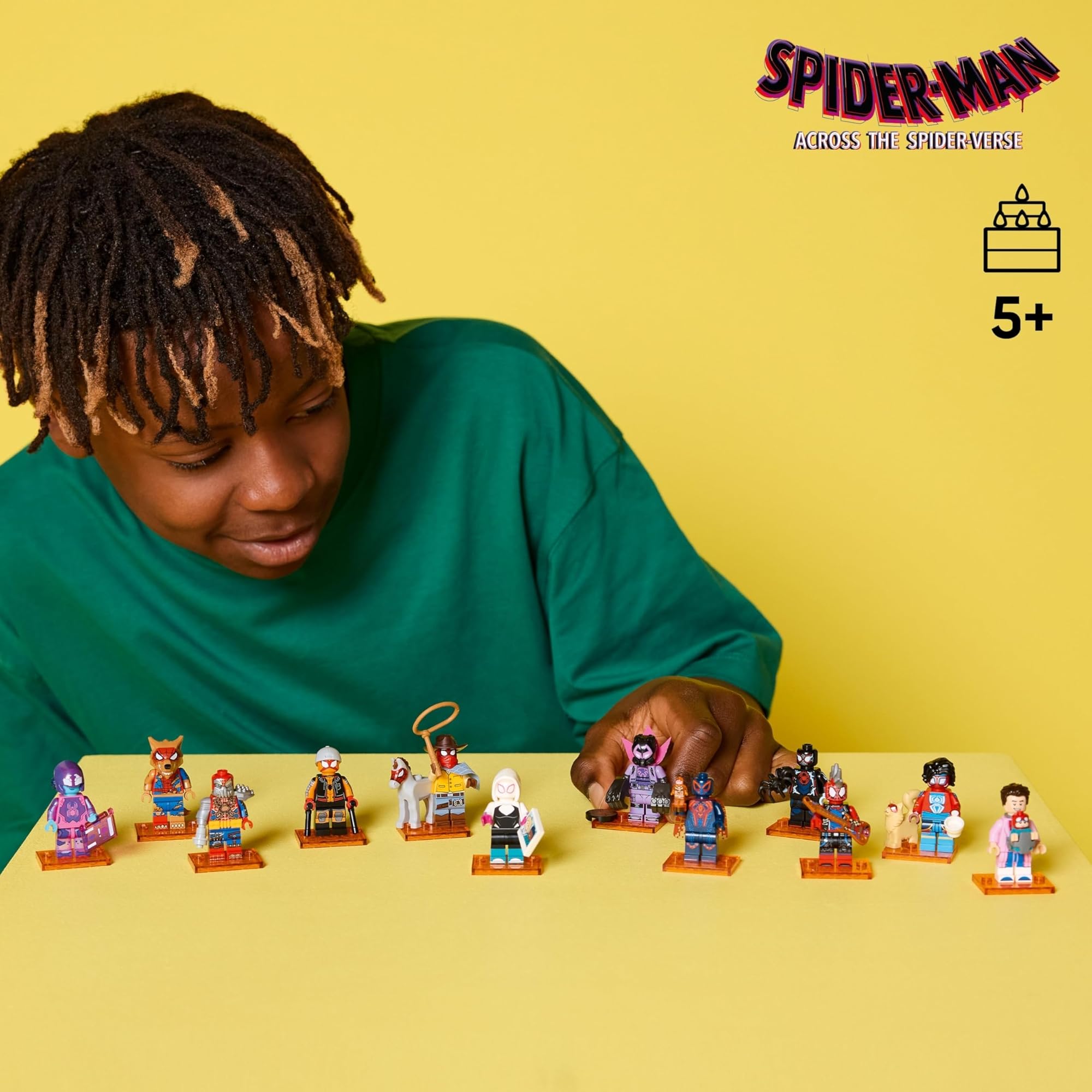 Minifiguras Lego Spiderman Serie con 12 figuras de Spider-Man: conjunto completo de la serie Lego 71050 Across The Spider-Verse (con azulejos impresos)