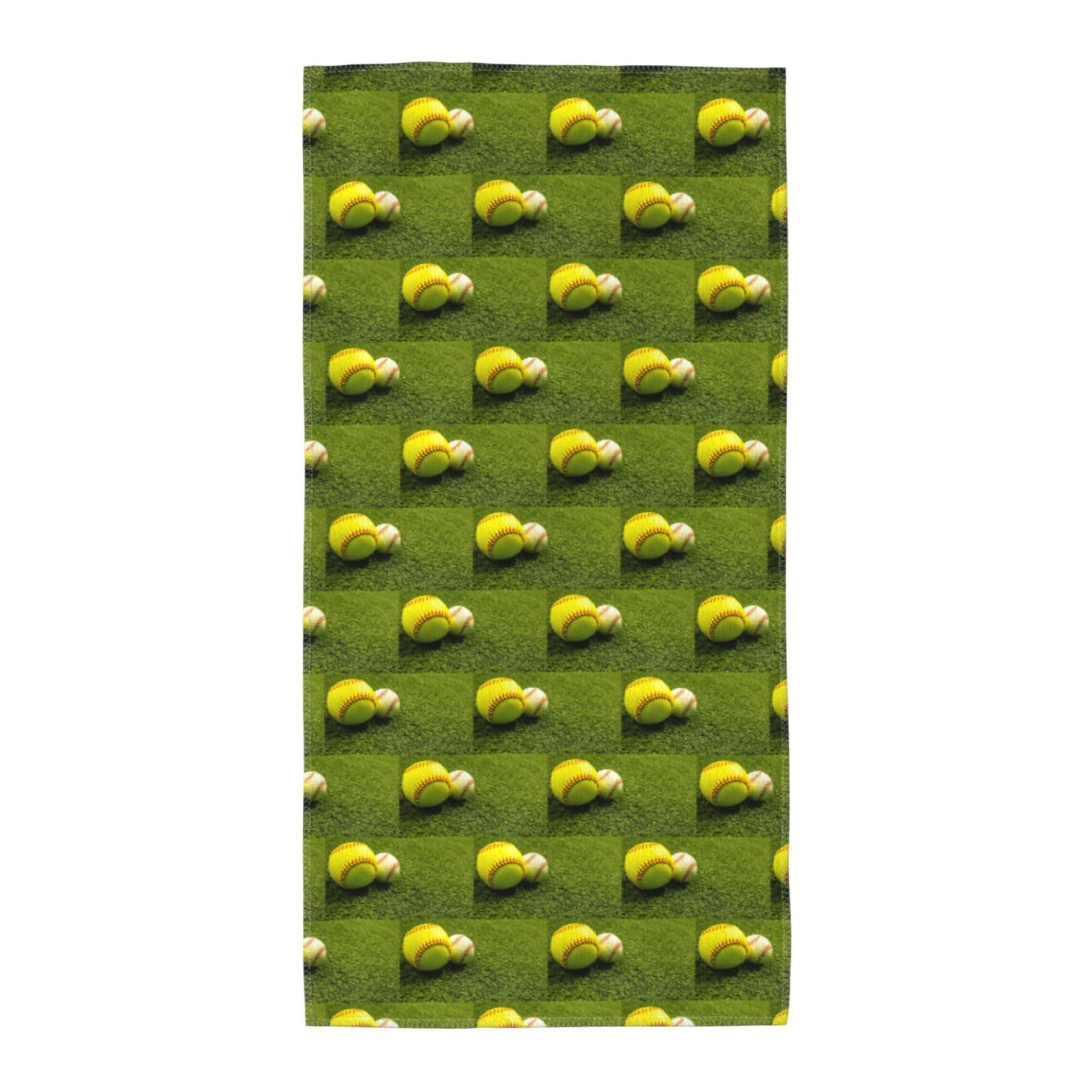 WYCZHY Grass Baseball Softball Printed Quick Dry Beach Towel For Camping Travel Vacation