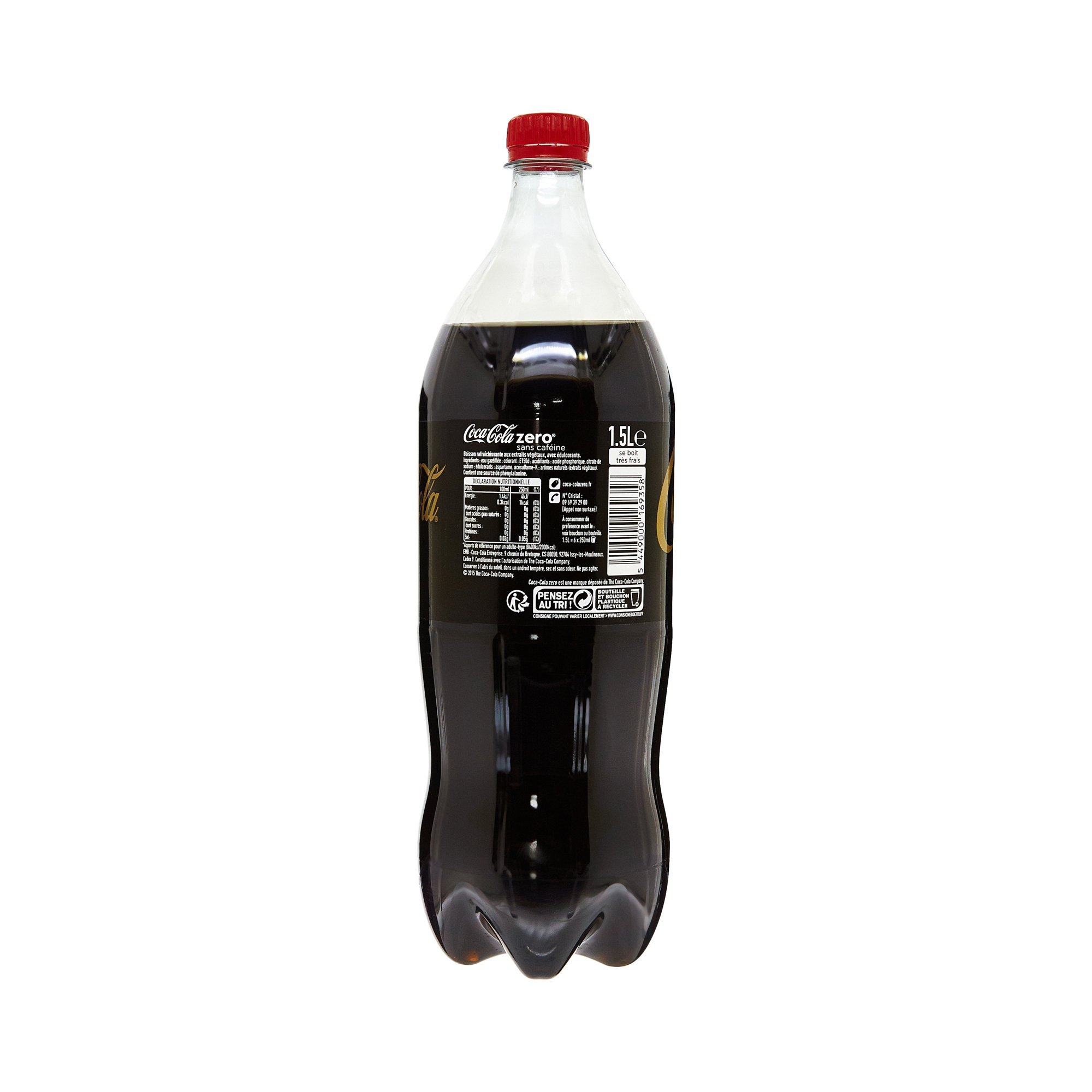 Coca-Cola Coca Zéro sans Caféine 1,5 L - Lot de 6