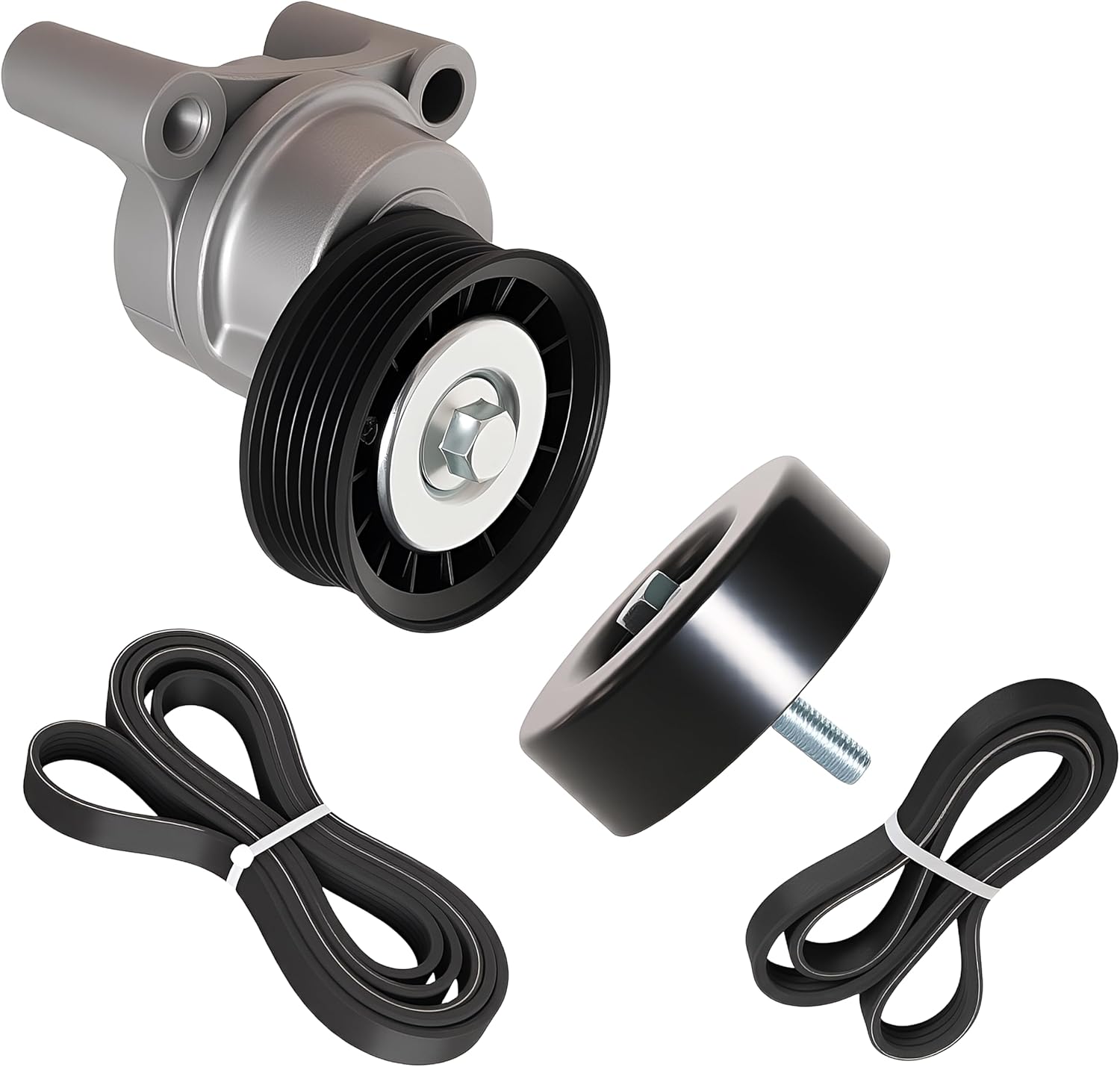 39083 Drive Belt Tensioner Pulley Assembly Kit Fit for Chevy Silverado 1500 Avalanche Tahoe 2009-2013, Fit for GMC Sierra 1500 Yukon 2010-1013, Fit for Hummer H2 H3 2009, 6.2L/6.0L/5.3L/4.8L V8