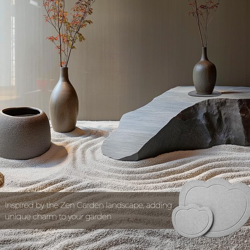 HOME EDIT Plant Saucer - Quick Dry Diatomaceous Earth Plant Saucers for Indoors Plant Water Catcher Tray, 2 Pack Water Absorbing Stone Plant Trays for Pots - Flower 7&12 Inch Plant Saucer, Light Grey