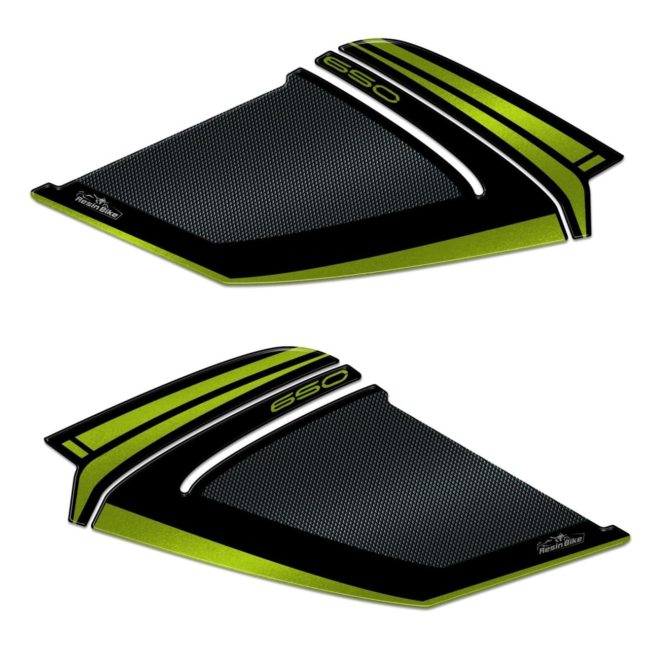 Resin Bike Adhesivos Moto Compatibles con Kawasaki Z650 2021-2024. Protección Latérales del Tanque de Choques y Arañazos Moto. Par de Pegatinas 3D Resinadas Made in Italy