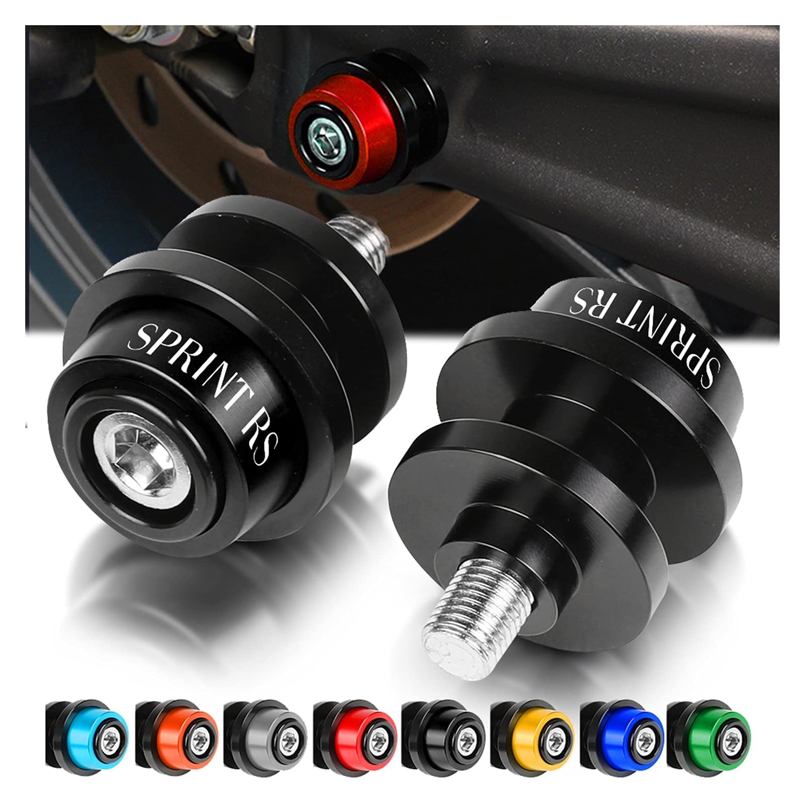 Akcesoria motocyklowe. Motocykl CNC Aluminium Szpule Suwaka Wahacza 6 MM Śruby Stojaka Do TRIUMPH SPRINT RS 1999-2003 SPRINT ST RS 2004-2009 2008 2007 (Kolor : Zielony)