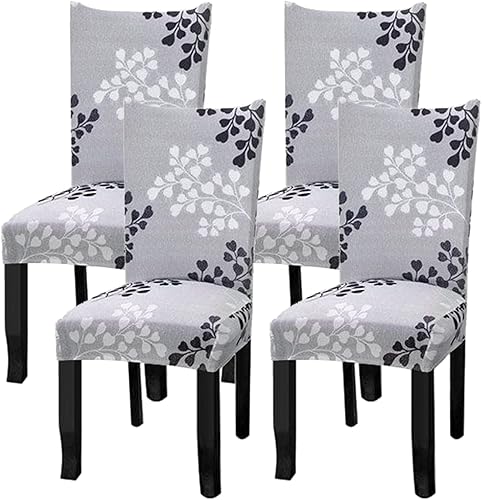 Fuloon - Paquete de 4 fundas protectoras para sillas de comedor extraíbles y lavables para hotel cena ceremonia banquetes bodas