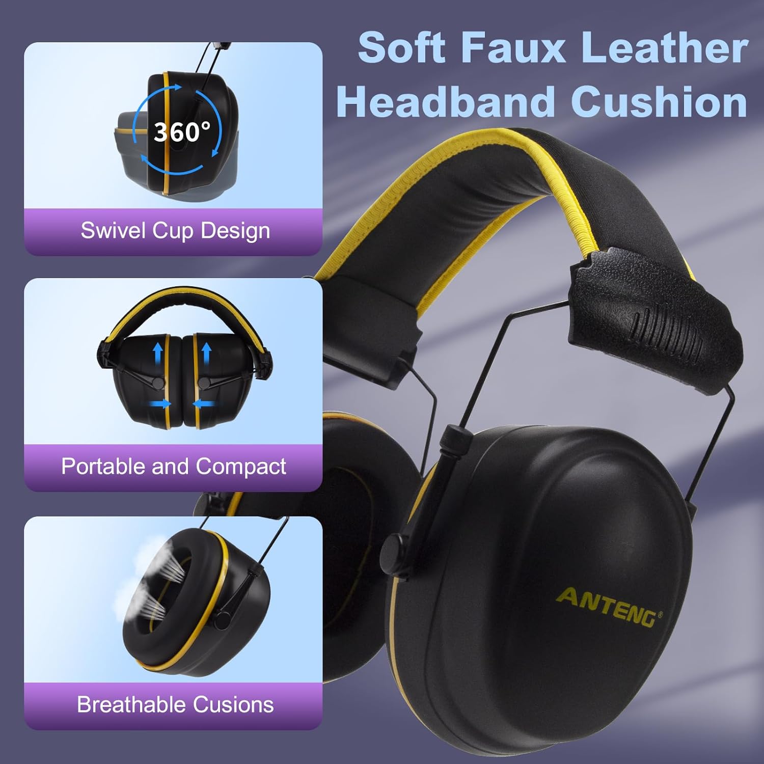 37dB Noise Cancelling Headphones, Baby Ear Muffs Noise Protection, Adjustable Shooting Ear Protection, Ear Muffs for Noise Reduction, for Shooting, Construction, Mowing - Image 3