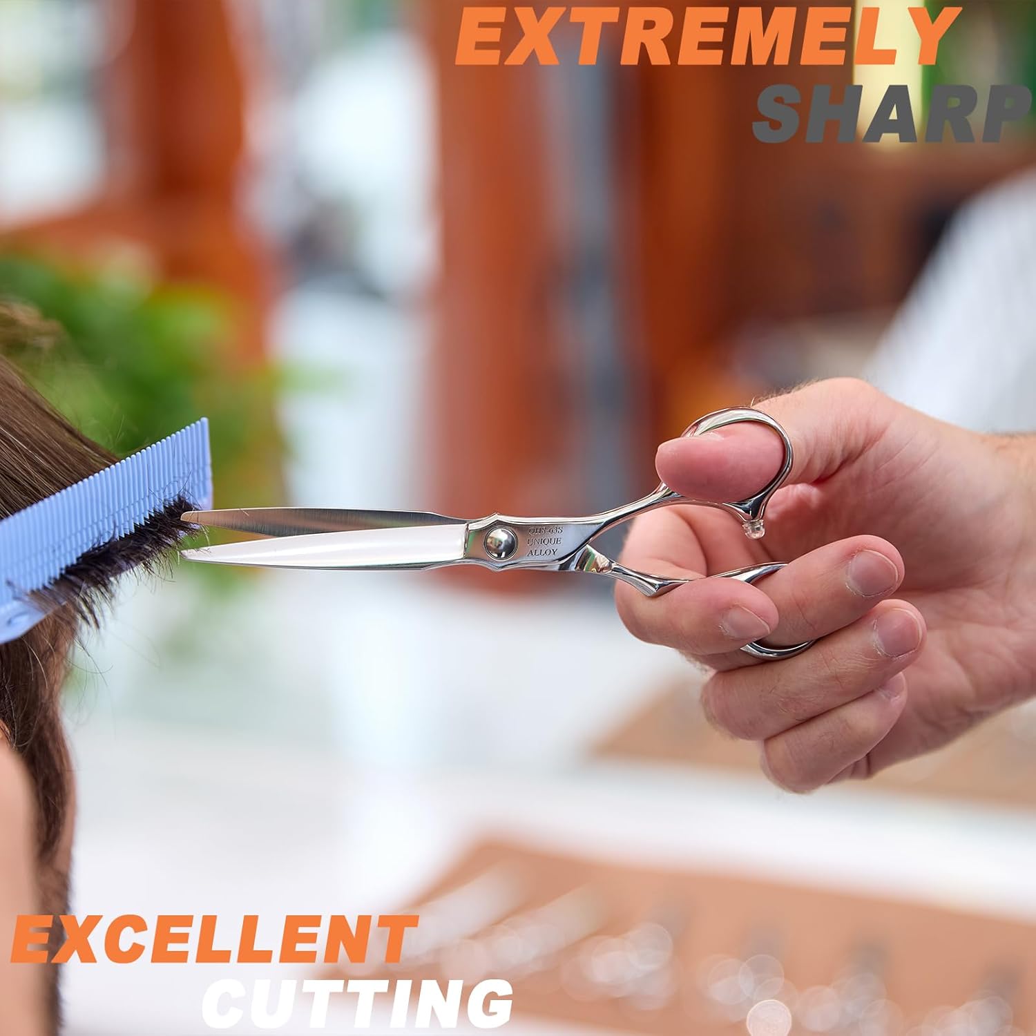 High-end Professional Extremely Very Sharp Barber Hair Cutting Scissors Hairdresser Shears For Hair 6.3 Inch Haircut Scissor Made Of Stainless Steel For Hairdressing Salon and Home Use