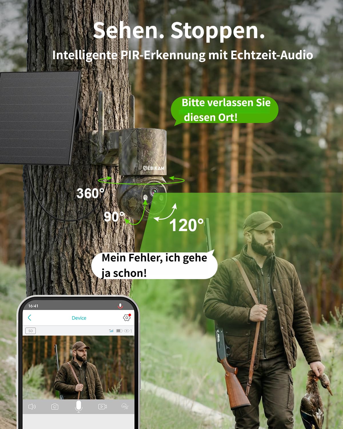 4G LTE Wildkamera mit SIM Karte Solar