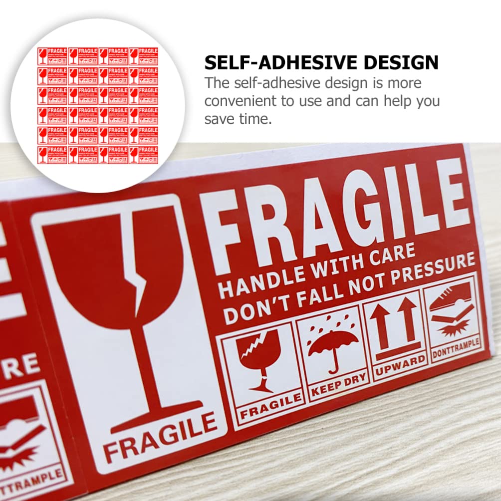 TEHAUX 500pezzi Etichette Fragile Adesive Per Scatole Di Spedizione Avvertimento Di Carico Fragile Etichette Autoadesive