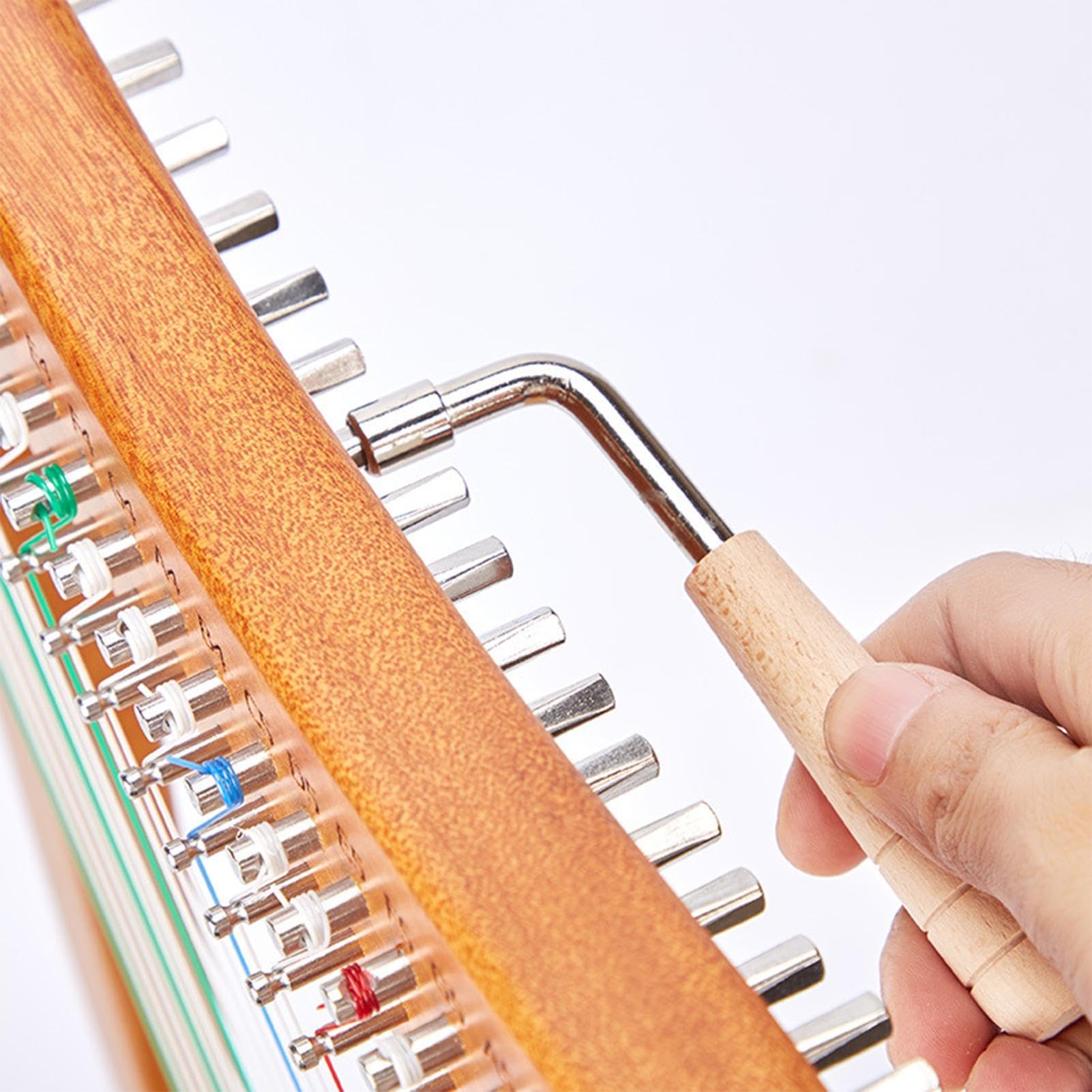 Chiave Per Accordatura Arpa - Strumento A Forma Di L In Acciaio E Legno | Apertura 4x4mm - Foto 6