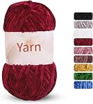 Knitting Yarn Chenille Yarn 6mm Soft Thick Plush Yarn Fluffy Velvet Yarn for Crocheting Knitting DIY Craft Making Blankets, Clothes,socks(80m)