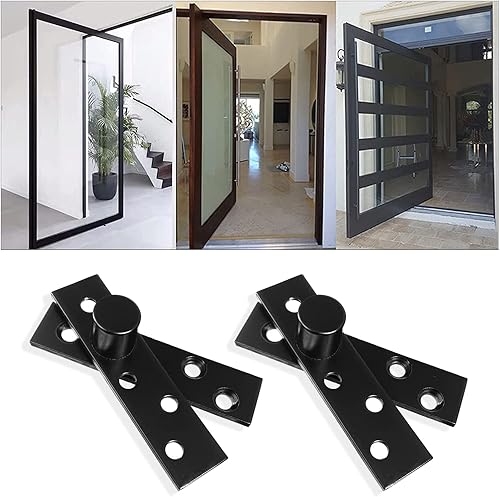 Miniatura 4 de Bisagra giratoria de acero inoxidable de 270 grados, bisagras de ocultación de puerta, bisagras de pivote hacia arriba, eje inferior, color negro