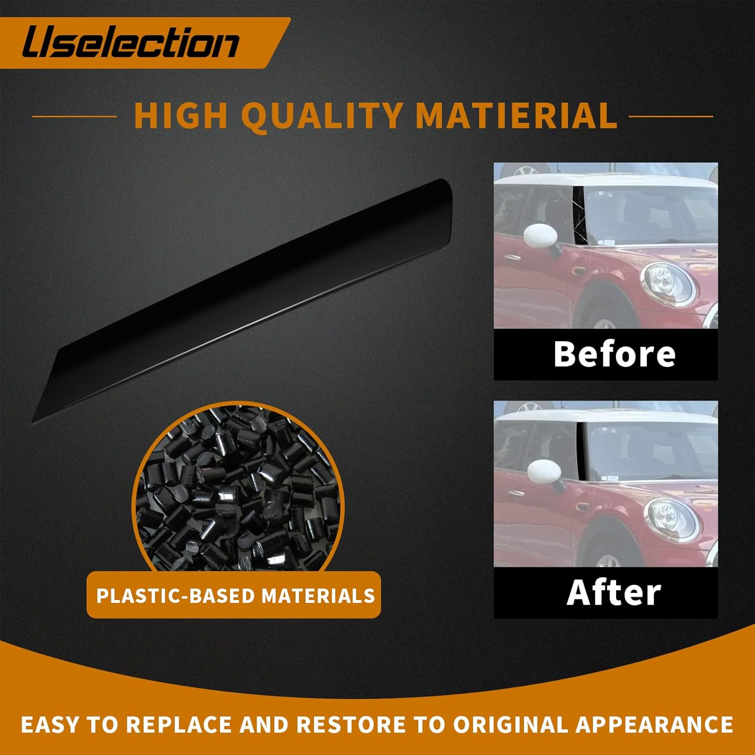 Windshield A Pillar Trim Molding(Front Left Driver Side) Compatible with 2001-2008 Mini Cooper R50 R52 R53 Replaces for 51137128157 Window Accessories (51137128158)