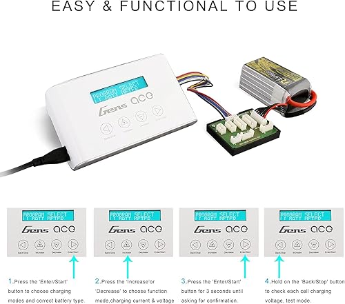 Miniatura 7 de Gens ace IMARS III Pro Balance Charger 100W 10A Lipo Cargador de batería para LiPoLi-ionLifeLiHv Batería (1-6S), NiMH Carga (3-18S), RC Hobby Smart