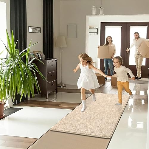 Miniatura 7 de HEBE Tapete para interiores y exteriores, 32 x 48 pulgadas, suave, absorbente, para puerta delantera, de perfil bajo, tapetes de entrada para