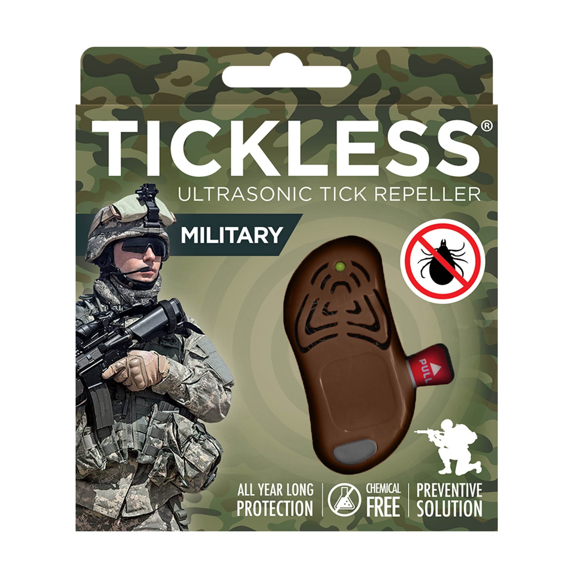 Tickless Military Repellente Ultrasonico Antizecche per Qualsiasi età - Marrone