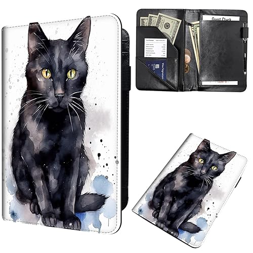 Libros de mesero para camarera, cartera de cuero con cremallera, soporte para recibos, para camarero, camarero, accesorios para camarero, delantal