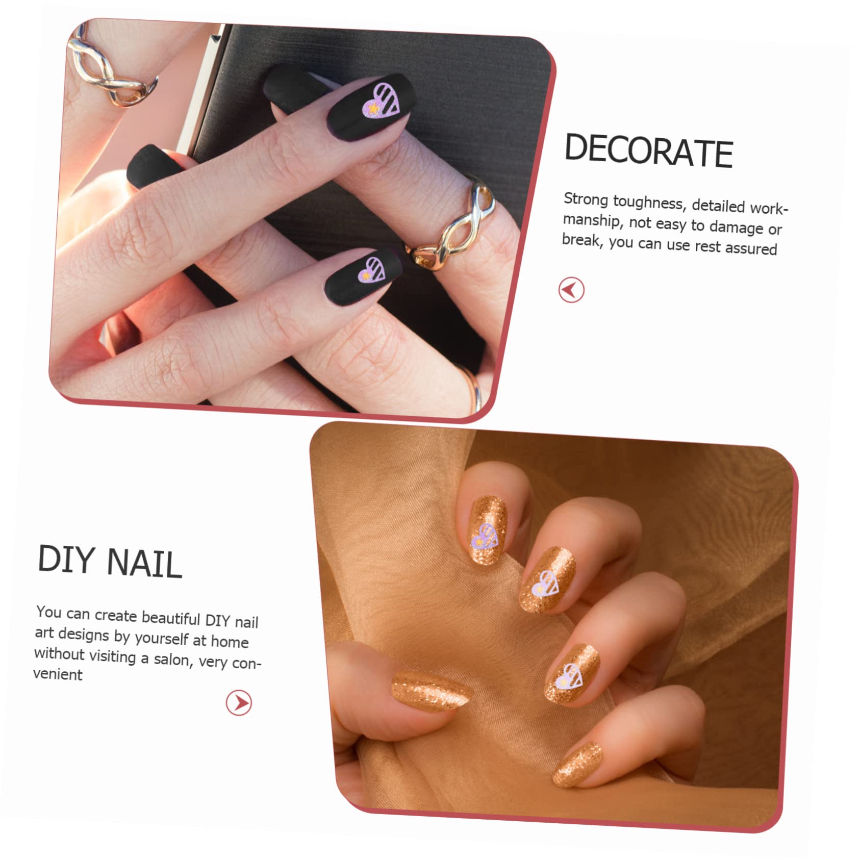 Beavorty Juego de 4 Plantillas para Uñas Calcomanías de Manicura de Moda Accesorios para Uñas Hojas X 4