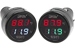 DROK Digital Car Vent Thermometer and Voltage Monitor