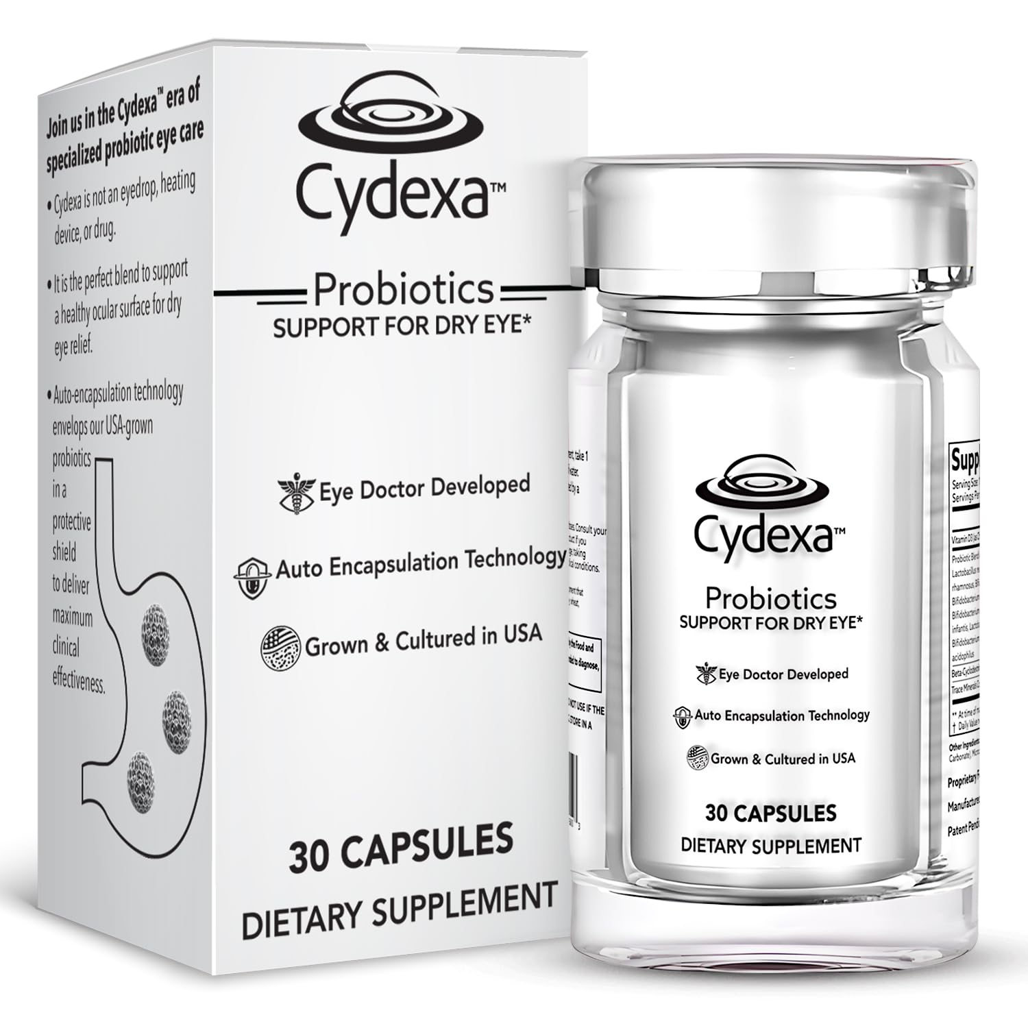 Only Probiotic Supplements for Dry Eye with Entrocoat &amp; Vitamin D₃ – Scientifically Developed Eye Vitamins for Eye Gut–Eye Axis Support – Ophthalmologist-Formulated for Dryness &amp; Redness (Pack-of-01)