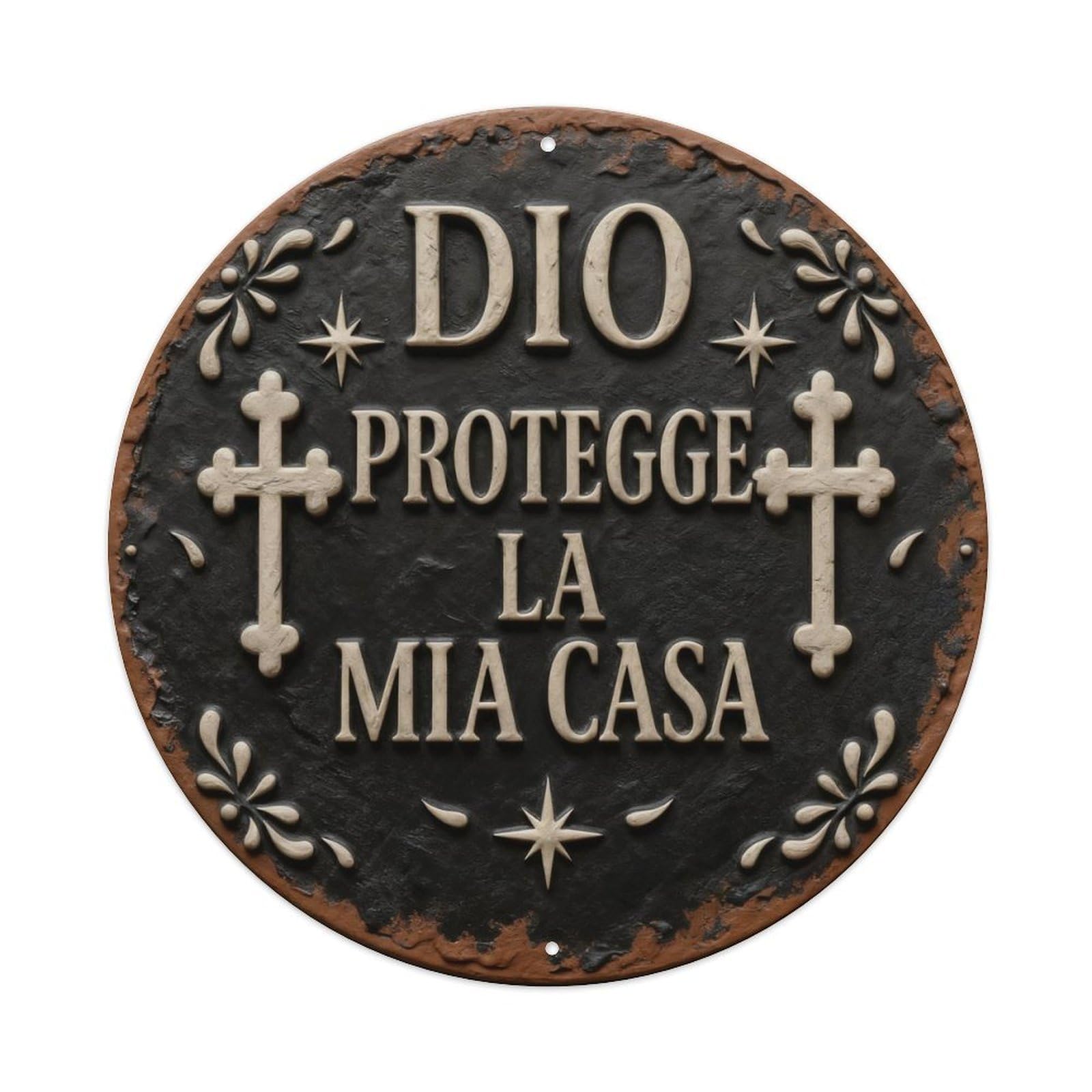 Zlatcbu Vintage God Protects My House Metal Tin Sign Retro Wall Art Poster, Decor For Home Living Room Bar Cafe Garage, 8X8 Inch