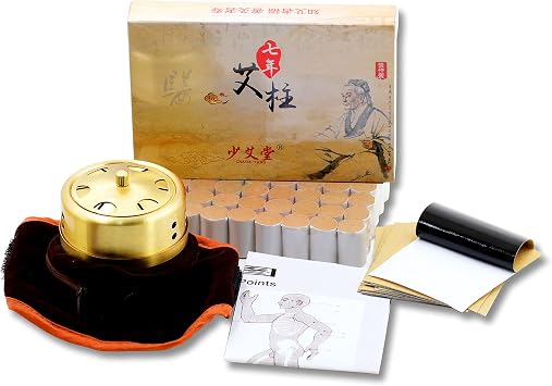 Ginger Moxibustion Moxa Cones, Pure Moxa Rolls 601 Ratio, 7-Year High Pure Acupuncture Chinese Mugwort Ai Jiu Moxibustion Sticks