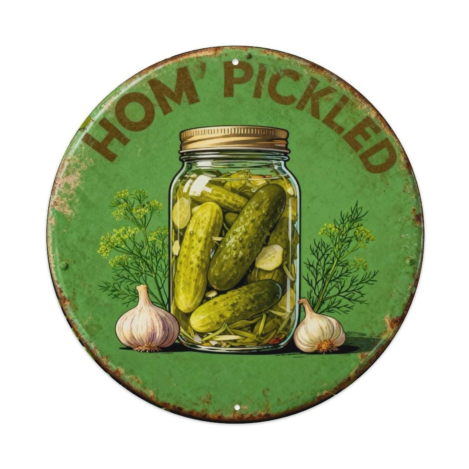 Home Pickled Veggies Metal Tin Sign Plaque