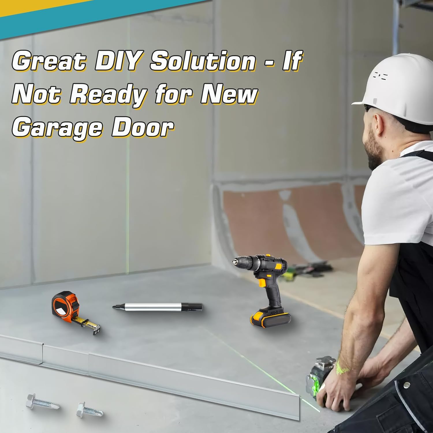 Garage Door Hurricane Strut, 16ft Heavy Duty Garage Door Support,16' Garage Door Reinforcement Brace, Garage Door Top Brace Support, 16 Garage Door Support Bracket, Garage Door Strut (4+3 Strut)