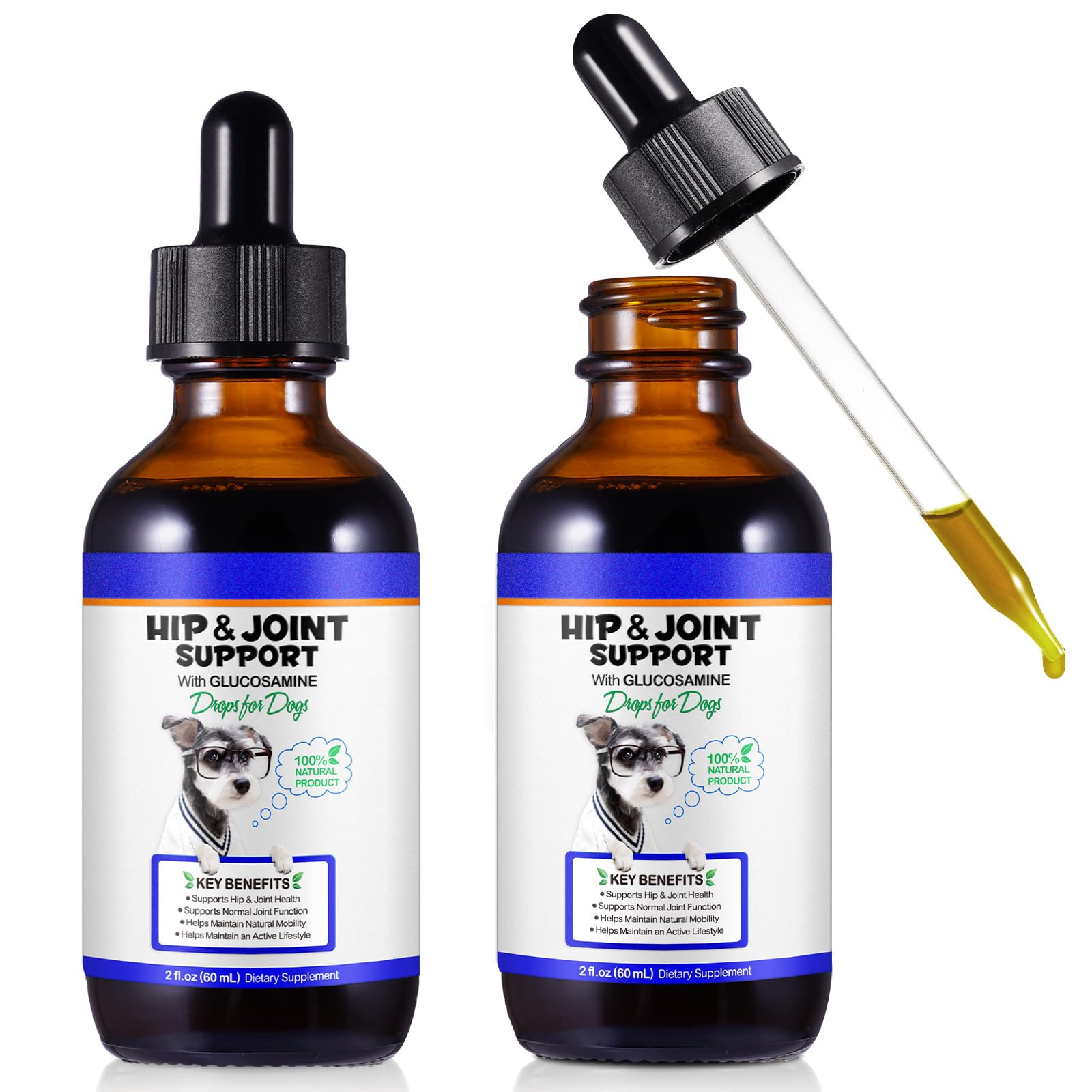 Smddx Joint Support Drops for Dogs – 60 ml X 2 | With Glucosamine & Natural Botanicals | Helps Maintain Mobility, Flexibility & Joint Comfort | For Active & Senior Dogs