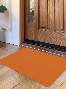 PIEPLE Orange Doormat Outdoor Entrance 16"x24", Pure Orange Absorb Moisture Dirt Door Mats, Non-Slip Rubber Backing Floor Mats Indoor, Low-Profile Front Door Rugs