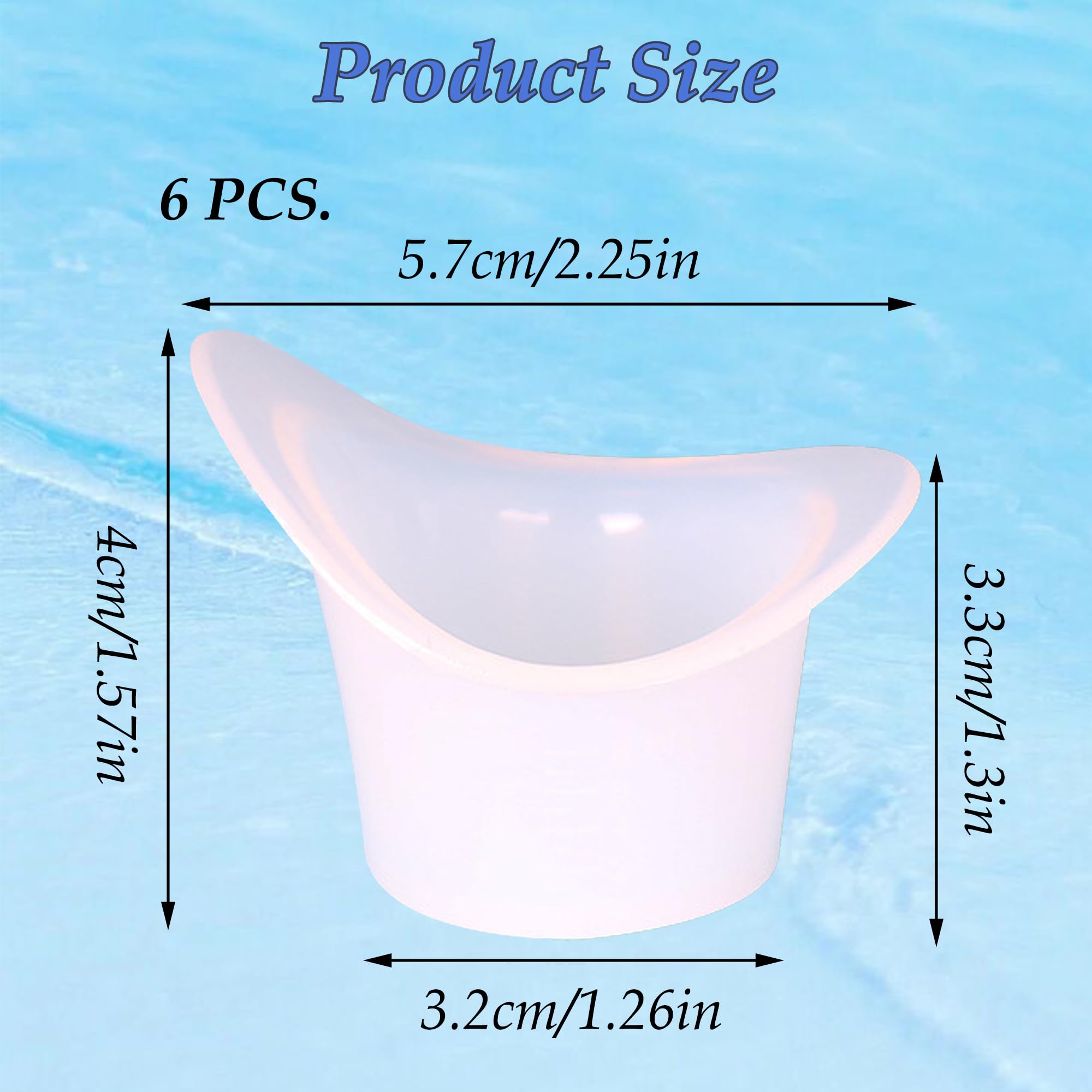 CHENNAN 6 Pezzi 8ML Silicone Eye Lavare Tazza, Occhio di Pulizia Tazze, Portatile del Lavaggio Dell'occhio per Pulizia, Tazza per Lavaggio Occhi Morbida, per la Pulizia Degli Occhi StanchI (6pcs)