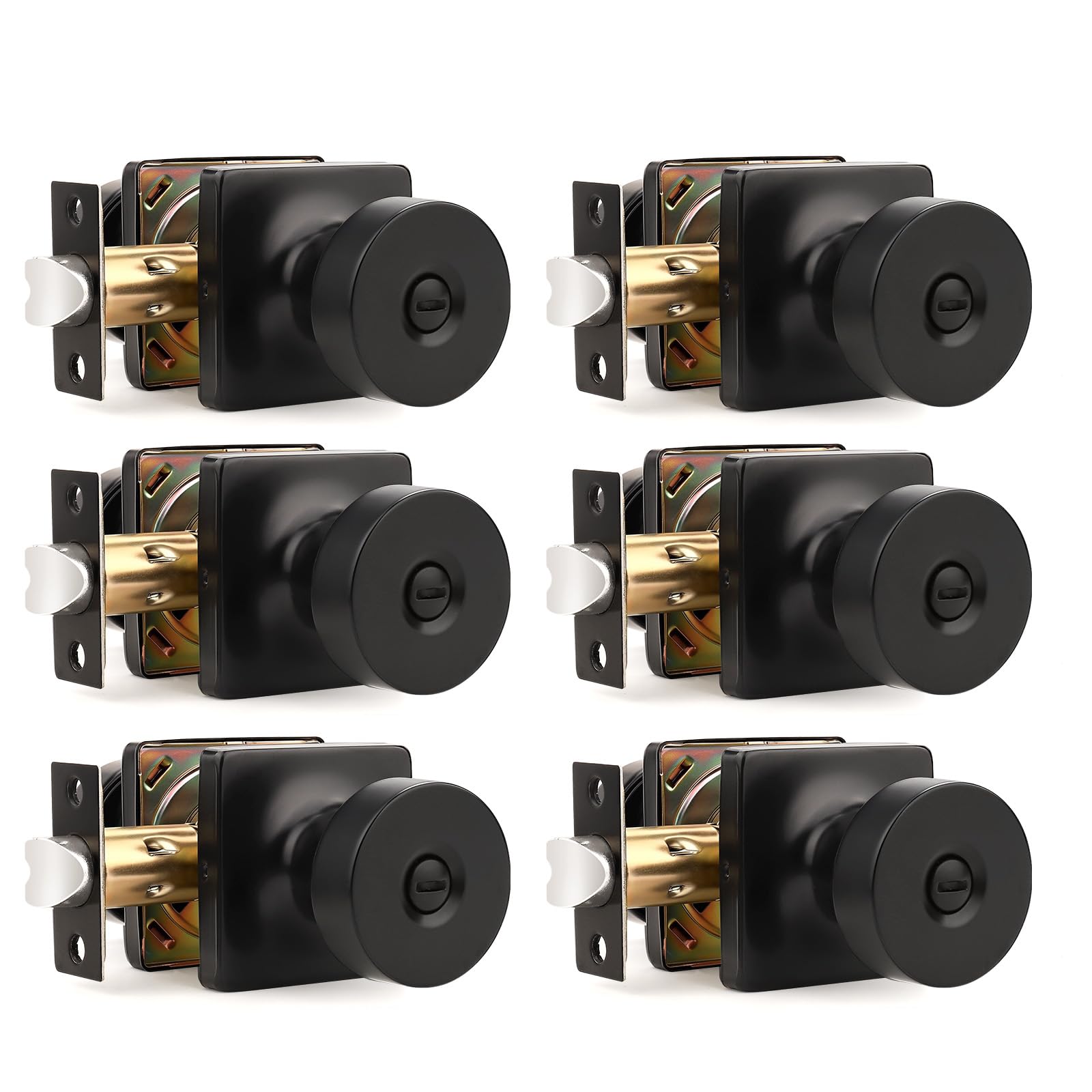 Black Keyless Door Knobs - Privacy & Security -20