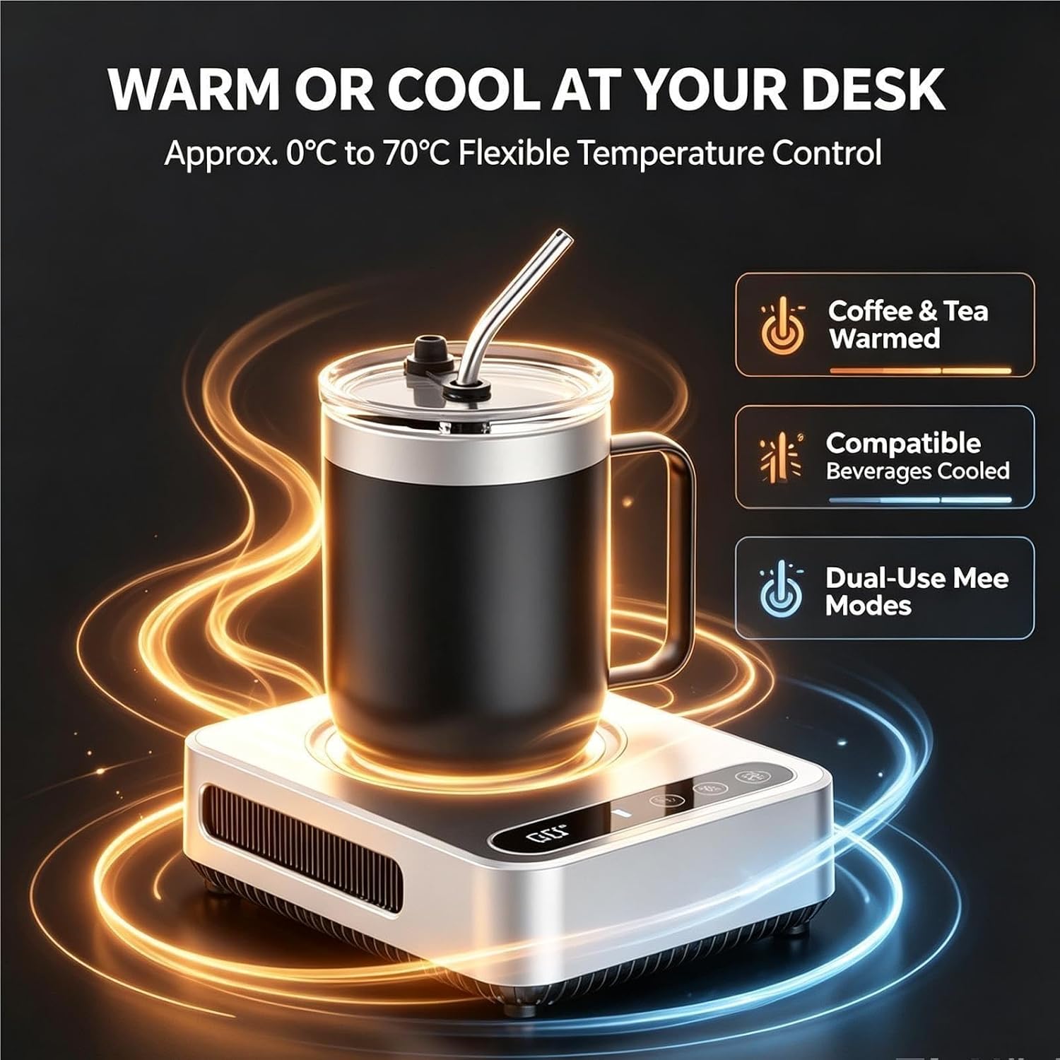 Portable Beverage Cooler Cup, Smart Coffee Mug Warmer