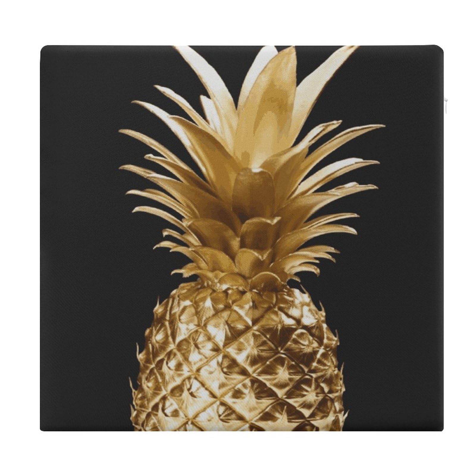JTREHY Gold Pineapple Square Seat Cushion Non-Skid Memory Foam Chair Pad Comfort Meditation Floor Pillow Breathable Square Seat Cushions with Zipper Removable Machine-Washable