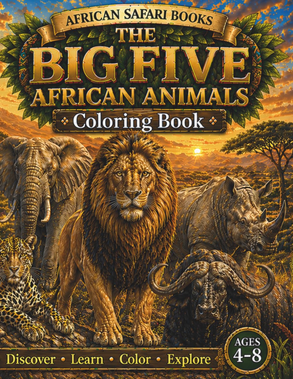 Big Five African Animals: Coloring and Activity Book (African Safari Adventures Coloring Books)